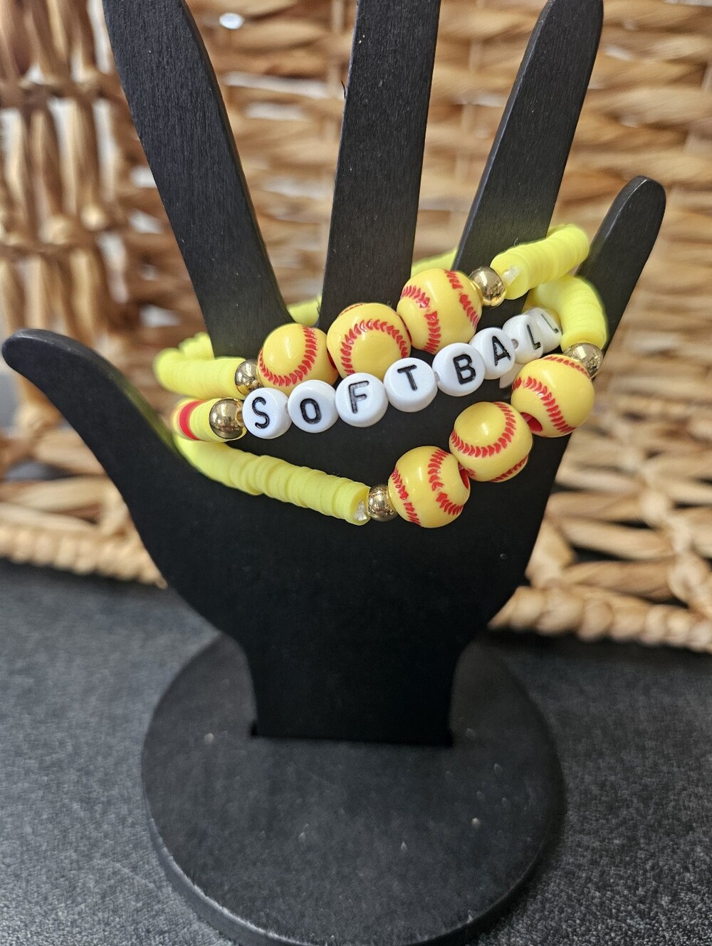 Softball Stretch Bracelet Set